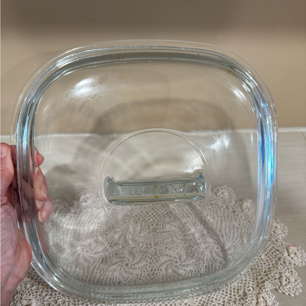 Rare Square Pyrex Fin Handled Clear Casser Lid 680 07